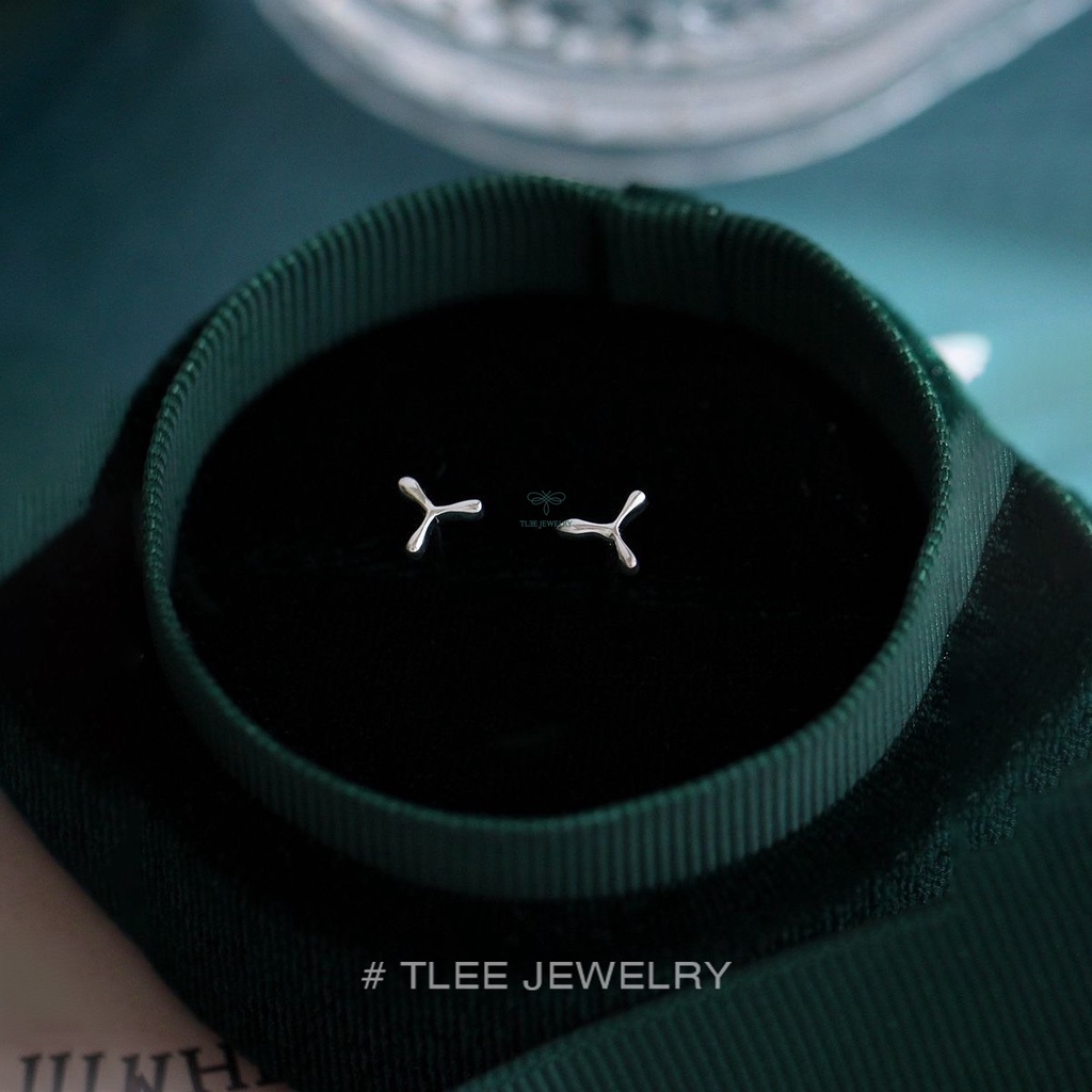 Khuyên tai bạc nữ TLEE mẫu ba lá xinh xắn TleeJewelry B0268