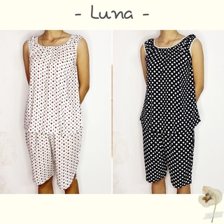 Đồ bộ vải lanh mặc nhà thoáng mát, thấm hút mồ hôi freesize dưới 65kg LUNA