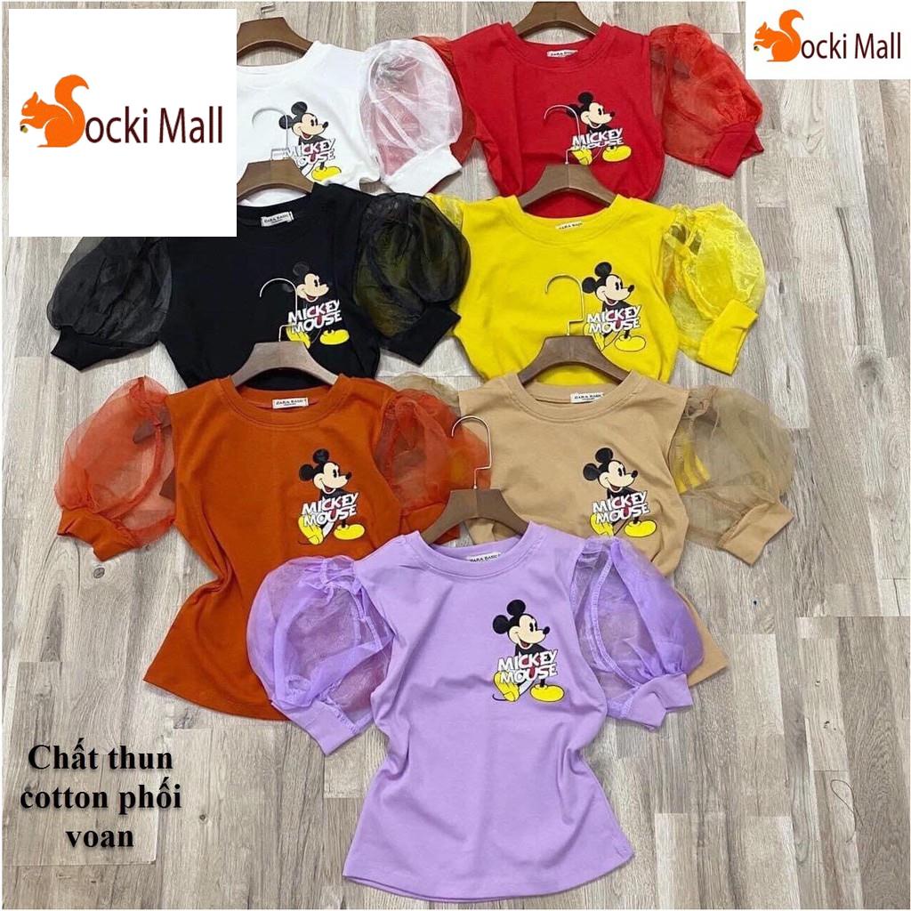 (Loại 1) Thời trang trẻ em - Áo in mickey, tay ngắn phối voan cho mẹ và bé mặc cùng nhau - SockiMall (200554)