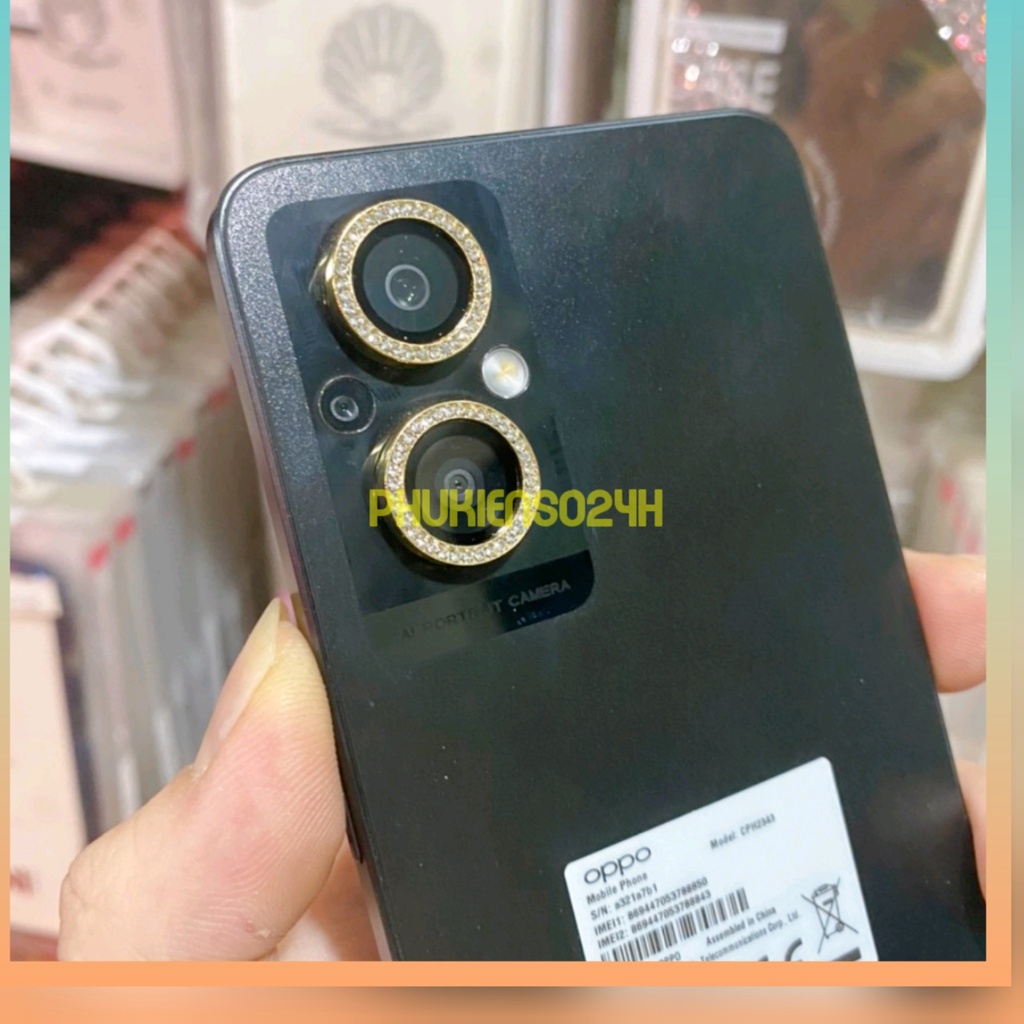 Mắt camera ĐÍNH ĐÁ - Mắt camera TITIAN 7 MÀU, Kính cường lực camera cho oppo Reno 7z 5G Reno 7 Z trong suốt bền đẹp