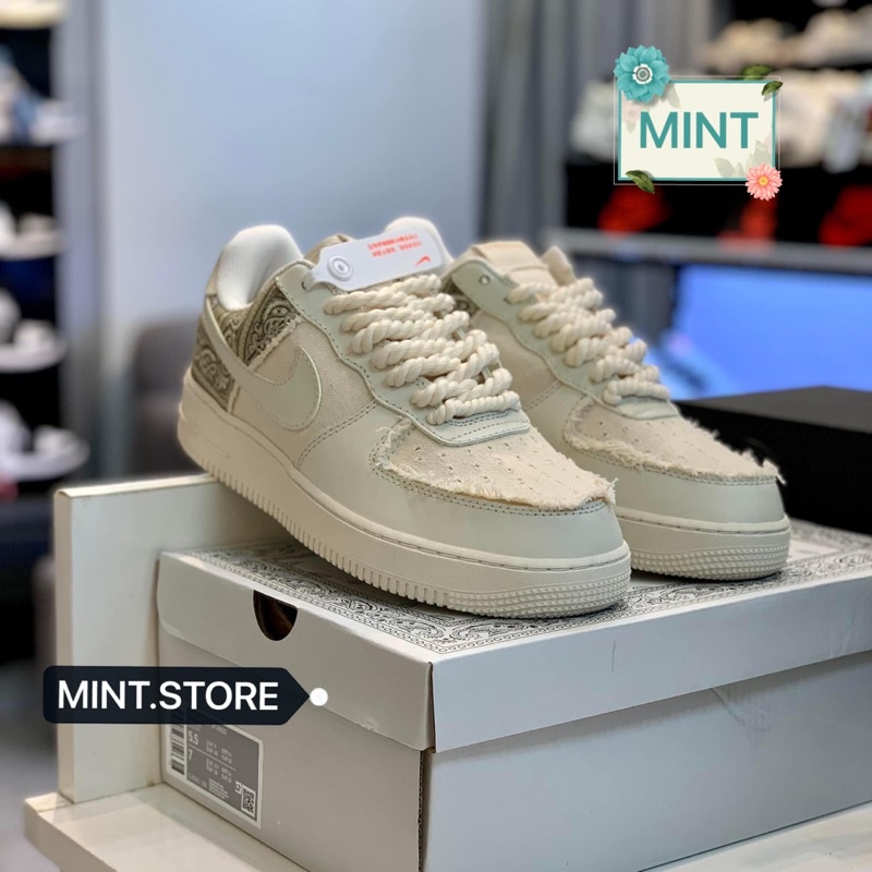 Giày thể thao sneaker kem hoạ tiết dây thừng