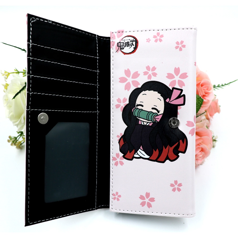 Ví Da PU Dài Họa Tiết Hoạt Hình Kimetsu No Yaiba Demon Slayer Tomioka Giyuu Nezuko Thời Trang