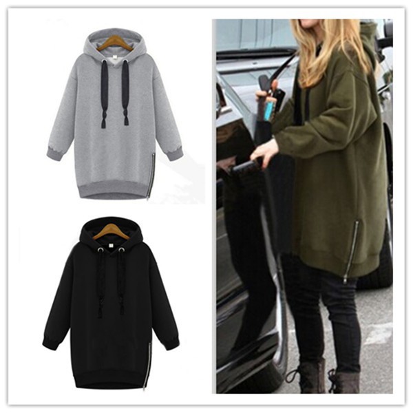 Áo hoodie form rộng phối dây kéo thiết kế cá tính dành cho nữ | BigBuy360 - bigbuy360.vn