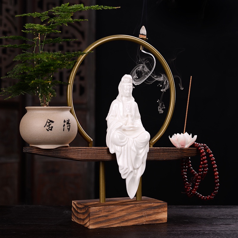Tượng Gốm Sứ Trắng Mẹ Quan Âm 21CM - Chất liệu Gốm Tử Sa Cao Cấp