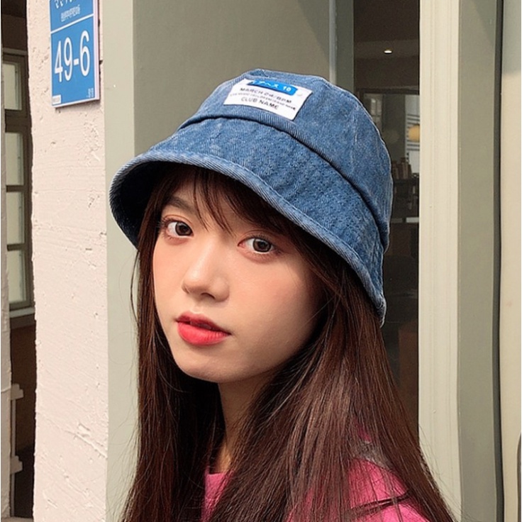 Nón bucket nữ jean CLUB NAME mũ bucket nữ vành cụp thời trang phong cách Ulzzang SAIGON HAT
