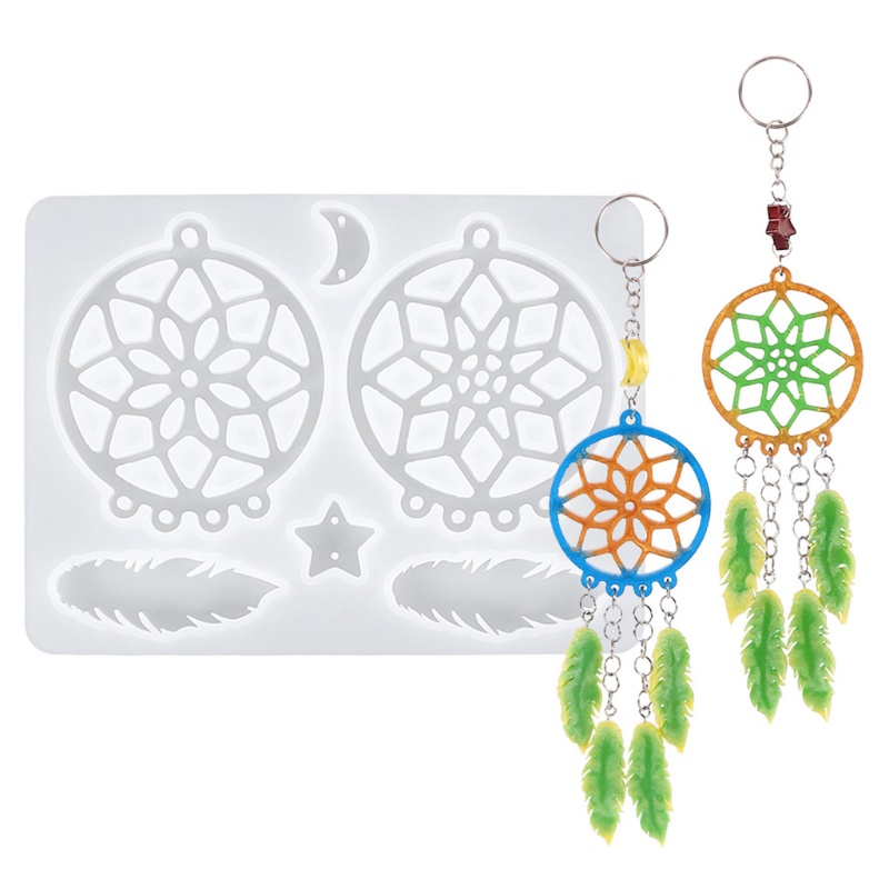 Khuôn đúc hình dream catcher làm các trang sức DIY bằng nhựa resin