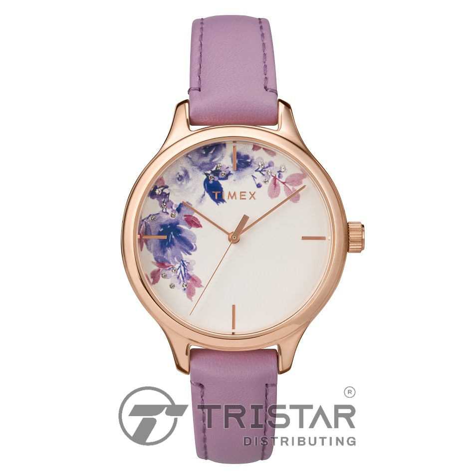 Đồng hồ Nữ Timex Bloom With Swarovski Crystals 36mm TW2T78300 Dây Da - Chính Hãng