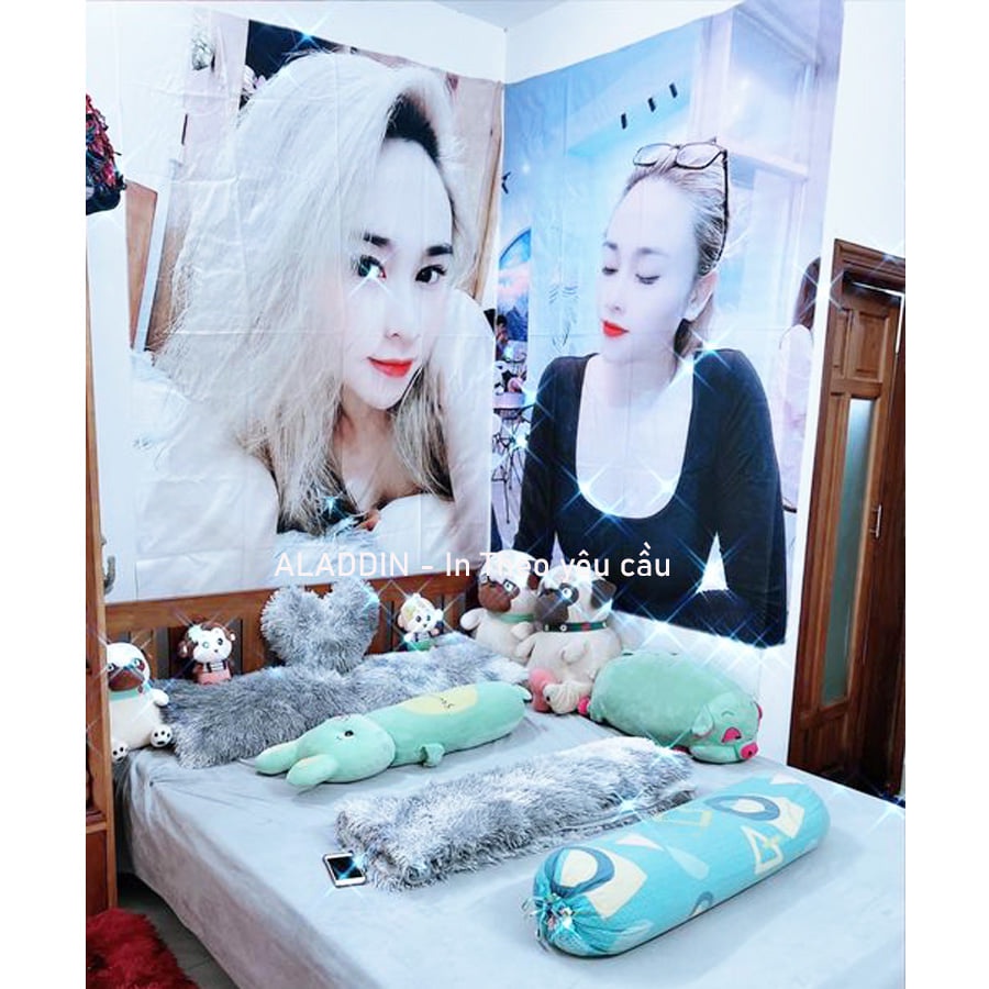 Tranh Vải Decor In Theo Yêu Cầu Chất Liệu Lụa Cao Cấp - Tặng Kèm Đèn Led