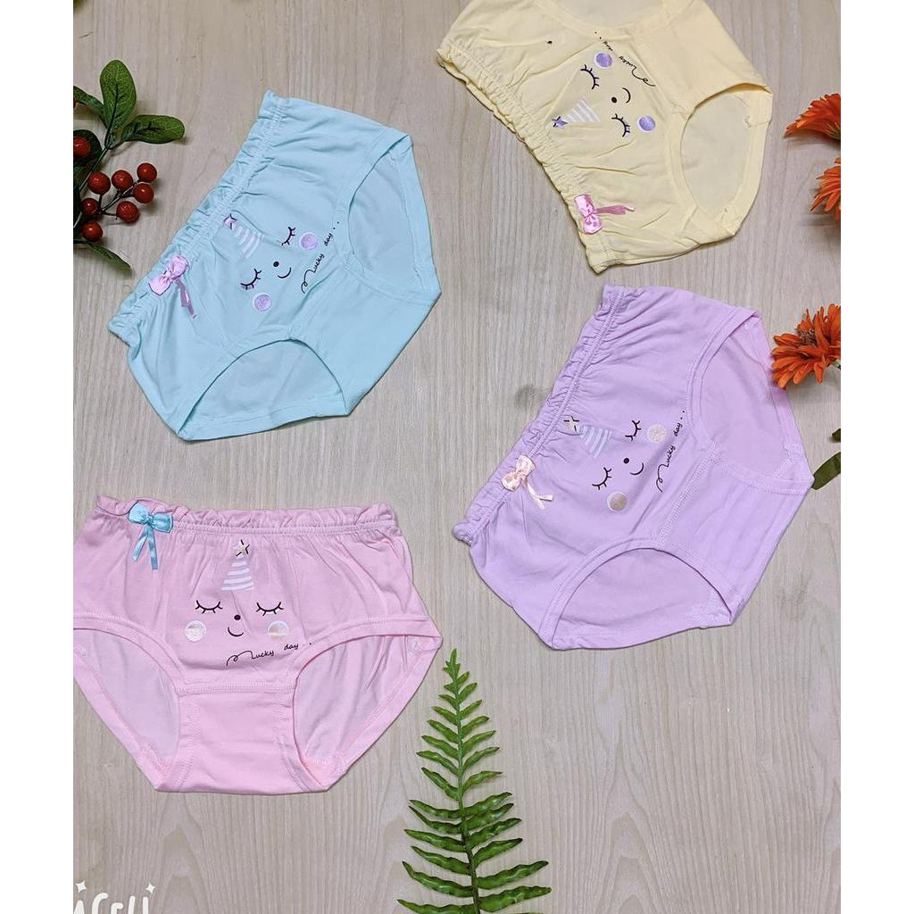 Quần chip cho bé gái chất liệu thun cotton co dãn 4 chiều họa tiết dễ thương