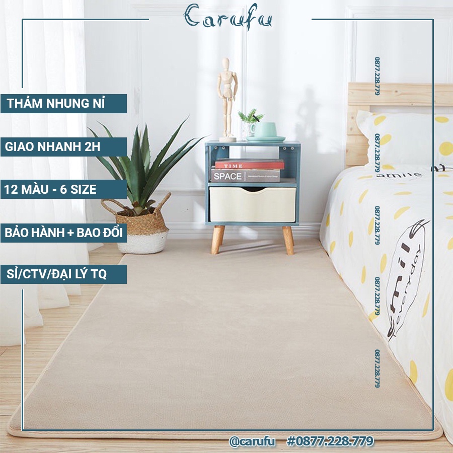 Thảm trải sàn phòng ngủ màu Lac đà size 160x100cm NHUNG nỉ cao cấp