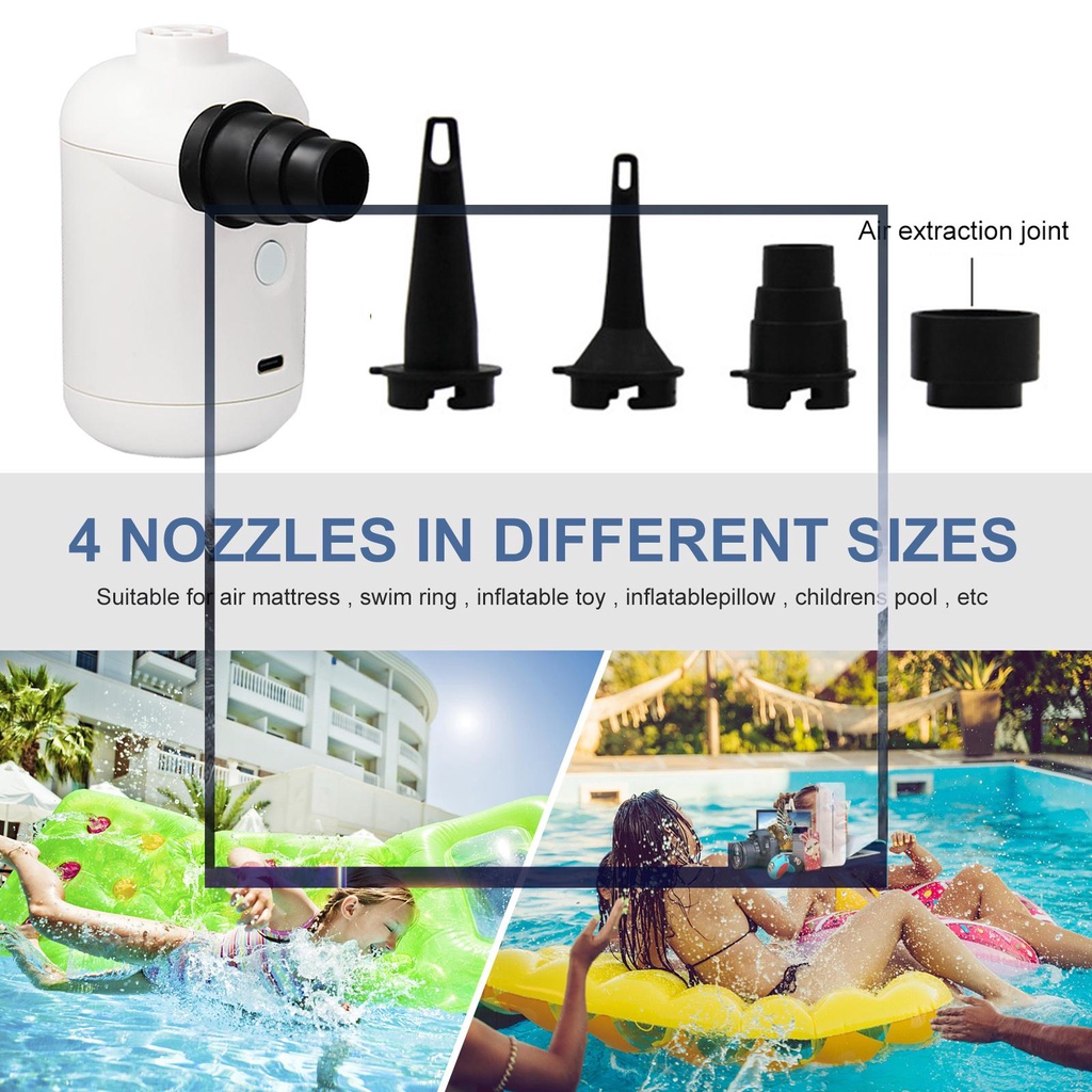 Máy Bơm Hơi Điện Tử Cầm Tay Sạc USB Nhanh Dùng Ngoài Trời