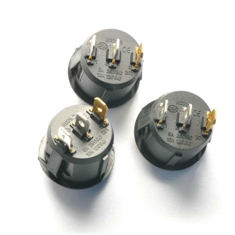 Công tắc bập bênh tròn có đèn led 3 chân 12v- 220v.