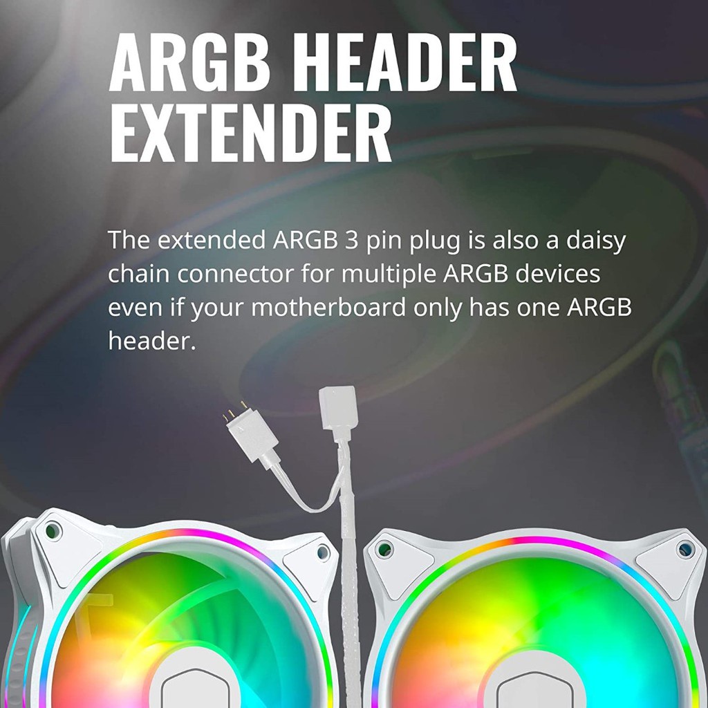 COOLER MASTER 14cm Đen trắng Quạt Tản Nhiệt Thông Minh MF140 HALO ARGB CPU 140mm 5V 3PIN Bộ điều nhiệt thông minh 4PIN PWM Khẩu độ kép Tắt tiếng RGB có thể định hướng