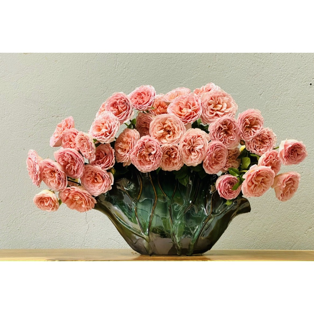 Bình Hoa Gốm Sứ Lọ Cắm Bông Hình Lá Sen Men Hỏa Biến Bát Tràng Cao Cấp