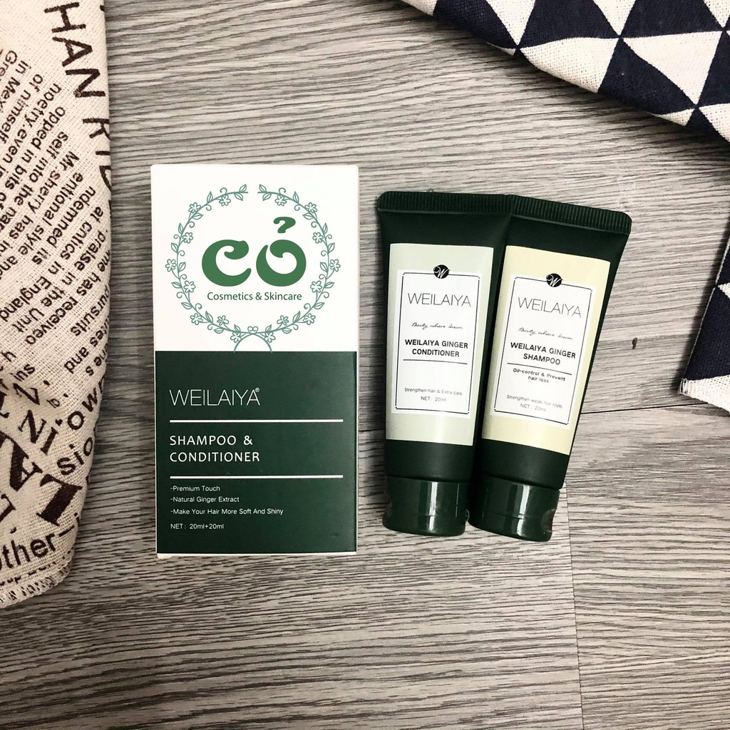 Bộ gội xả gừng, Thảo Mộc Weilaiya ( tặng kèm set mini 20ml)