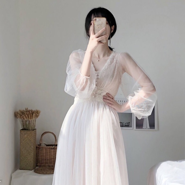 Váy ren Hàn Quốc chỉ #239k