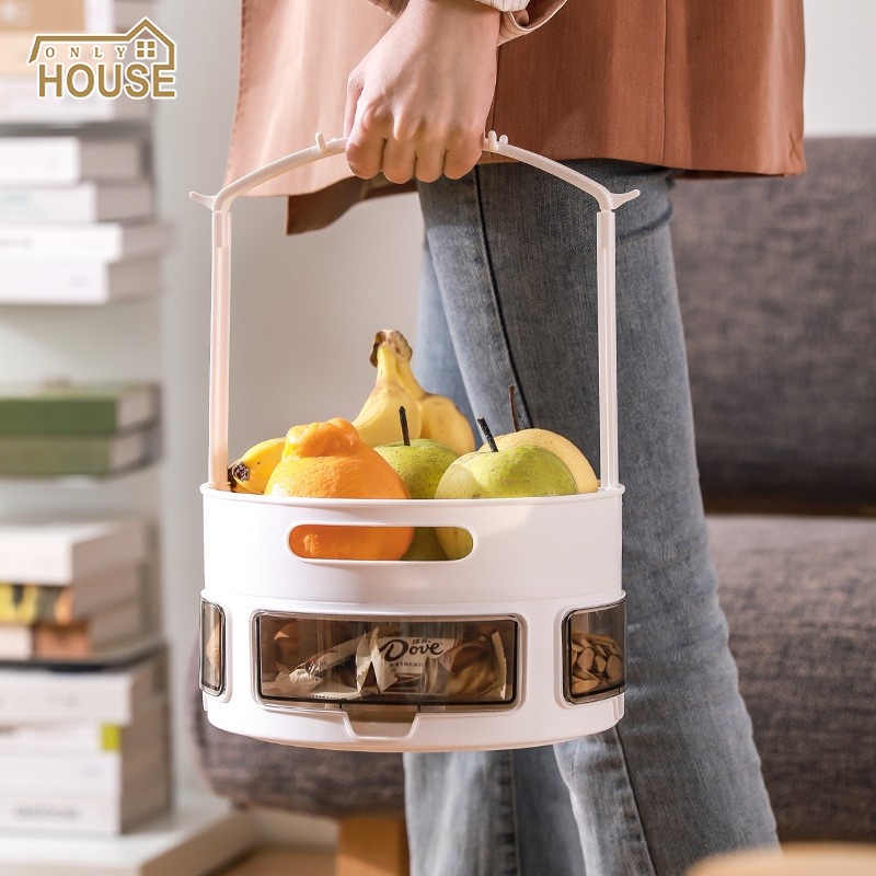 ONLY HOUSE Khay Đựng Trái Cây / Đồ Dùng Nhà Bếp Có Thanh Xoay 360 Độ Tiện Dụng