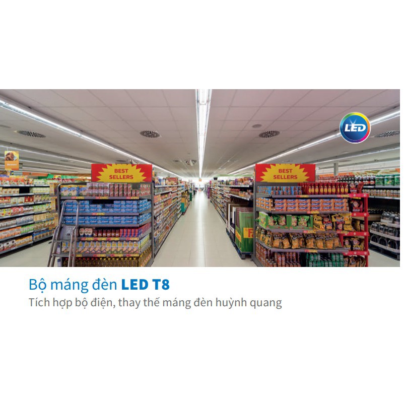 TUÝP LED LIỀN MÁNG PHILIPS T8 BN012C 1m2 / 0m6 T8 20W/10W SMARTBRIGHT SLIM BATTEN - sáng (trắng/trung tính/vàng)