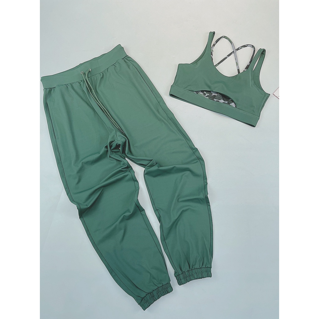 Set Dài Jogger Thể Thao Nữ, Bra 2 Lớp Cực Xịn Xò