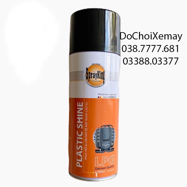 [Rẻ Vô Địch] Phục hồi nhựa nhám, dưỡng đen dàn nhám SprayKing 400ml công nghệ Đức giá Việt Nam. DoChoiXeMay