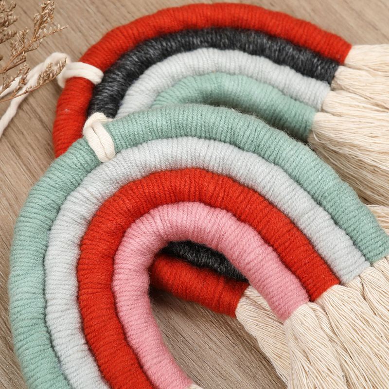 ✿ Dây Treo Macrame Màu Cầu Vồng Dùng Trang Trí Phòng Trẻ Em / Tiệc Cưới / Sinh Nhật