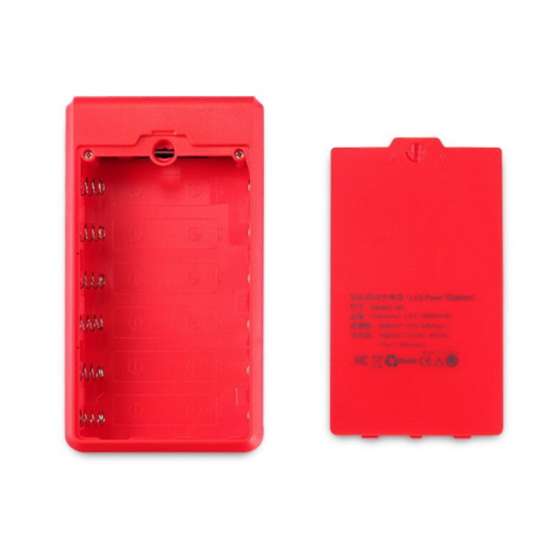 BỘ VỎ 6 PIN - Q6 - BOX SẠC DỰ PHÒNG ĐIỆN THOẠI CHÂN LÒ XO DÙNG PIN 18650 KHÔNG PHẢI HÀN