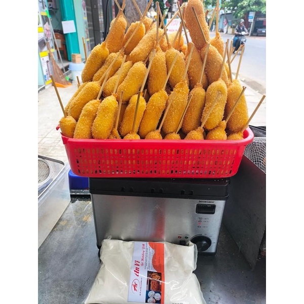 [ Làm được bánh đồng xu ] BỘT CHIÊN GIÒN HOTDOG PHÔ MAI QUE GÓI 1KG