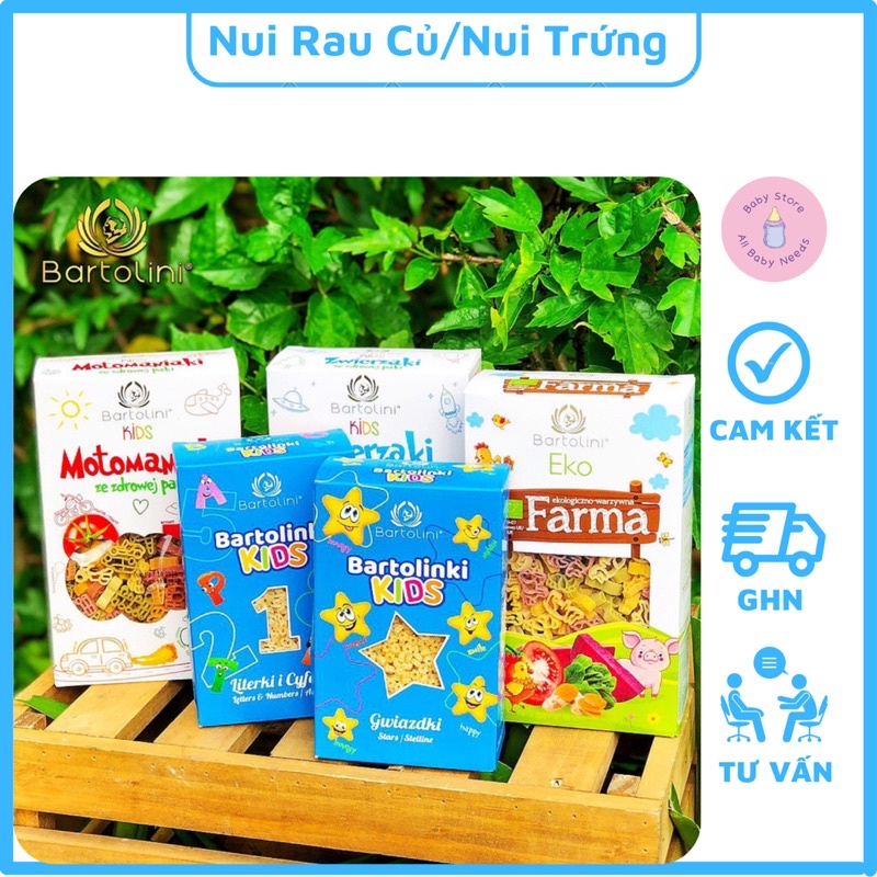 Nui Rau Củ, Nui Trứng Cho Bé Ăn Dặm Bartolini