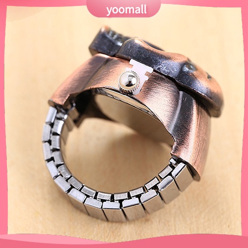 Nhẫn hình đồng hồ kiểu đầu lâu cá tính phong cách vintage dành cho nam