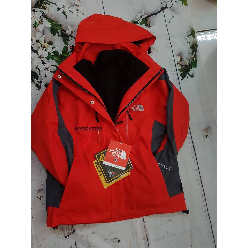 Áo khoác Gió 3 lớp The Northface Chống thấm nước 100%. lớp 3 lót nỉ tháo rời. không chính hãng hoàn tiền (màu pha)