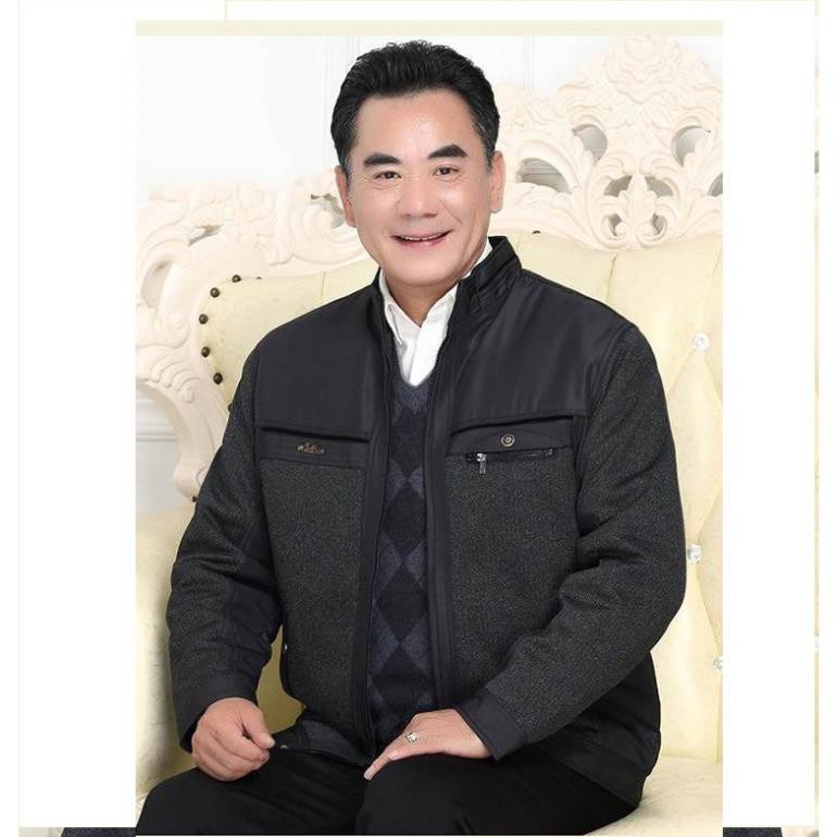 Áo khoác lót lông cho ông già - chữ