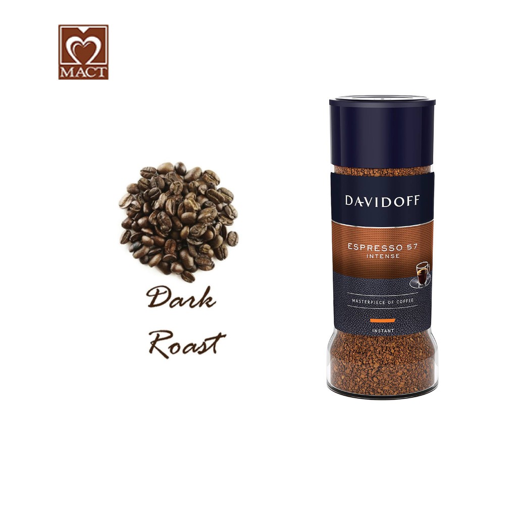 Cà phê hòa tan DAVIDOFF CAFÉ ESPRESSO 57 - 100% hạt Arabica - Thơm phảng phất, đắng đậm đà - lọ 100g