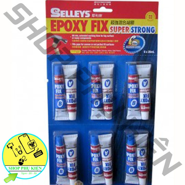 Keo Gắn Sắt 2 Thành Phần AB EPOXY Fix SELLEYS Giá 1 Cặp 15ml