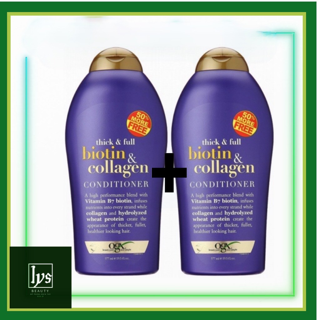 [SALE] Combo Dầu gội 577ml + Dầu xả Biotin 577ml Ogx USA