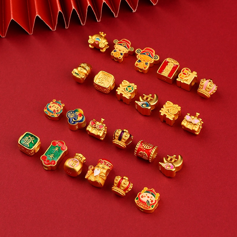 Hạt Xỏ Lỗ Màu Xanh Dương Tráng Men Chống Oxy Hóa Độc Đáo Dùng Làm Vòng Tay / Trang Sức