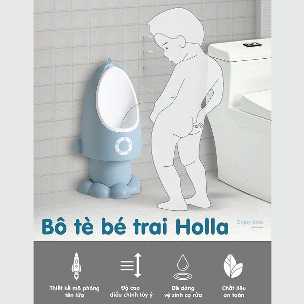 [Haobaby shop] Bô cho bé trai đi vệ sinh Holla - bô vệ sinh đứng, treo tường cho bé trai hình tên lửa