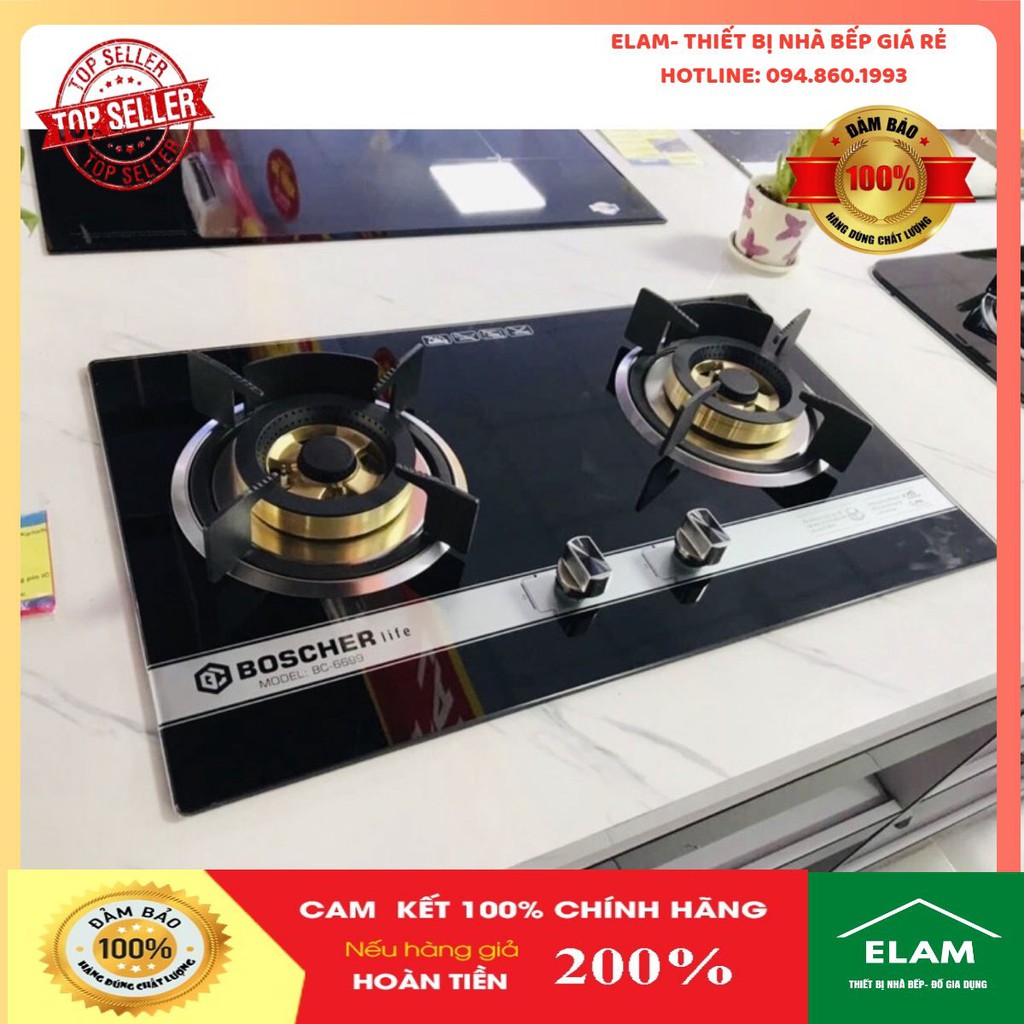 Bếp Gas Âm Cơ Boscherlife 6699 Bảo Hành 2 Năm