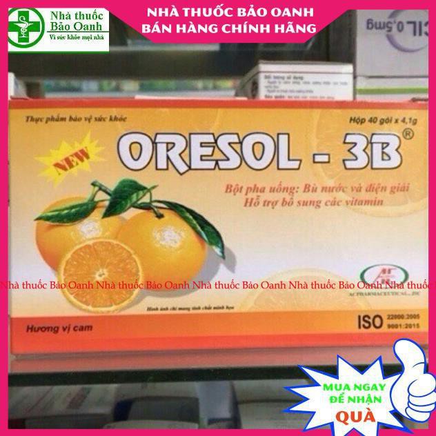 Oresol 3B dạng gói - bù nước và điện giải vị cam hộp 40 gói