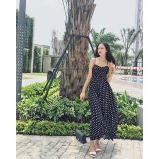 MAXI ZAZA HAI DÂY CHẤM BI HỞ LƯNG