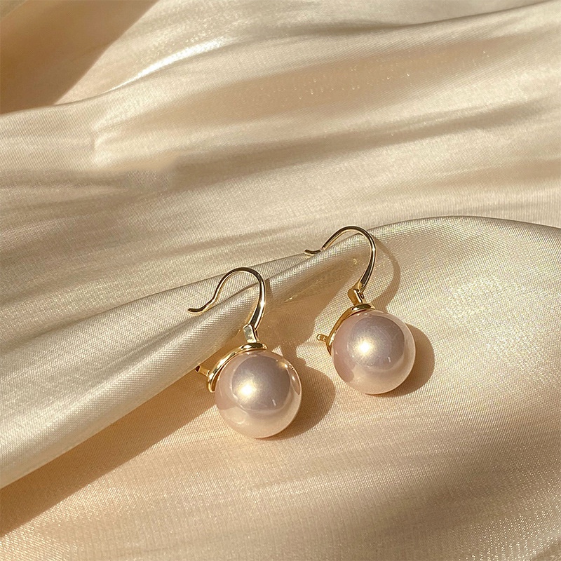 1 Cặp Khuyên Tai Mặt Ngọc Trai Thanh Lịch Dành Cho Nữ