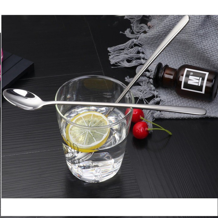 Thìa Inox Cán Dài / Muỗng Pha Cafe, Sinh Tố Phong Cách Hàn Quốc Tiện Dụng 88279 Shop Giao Hàng Nhanh