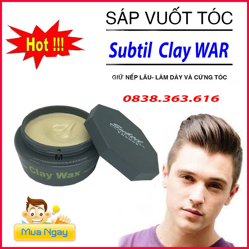 ✅[ CLAY WAX ] SÁP VUỐT TÓC CLAY WAX SUBTIL 100ML CHÍNH HÃNG CHUẨN CÔNG TY