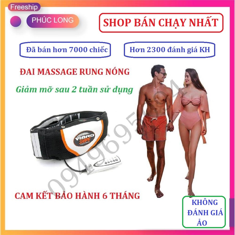 [Chính Hãng] Đai Massage Rung Nóng Giảm Mỡ Bụng Và Toàn Thân Hiệu Quả - Bảo Hành 6 Tháng