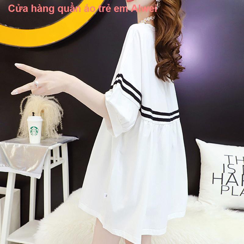 quần bộcotton mùa hè váy bà bầu mẫu thời trang ngắn lưới a-line màu đỏ kiểu phương tây nhỏ, rộng rãi