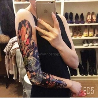 Xăm dán full tay cá chép ED5