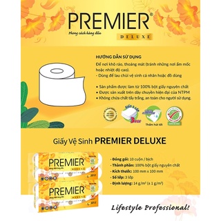 Giấy Vệ Sinh Premier Deluxe Cao Cấp 10 cuộn Chính Hãng