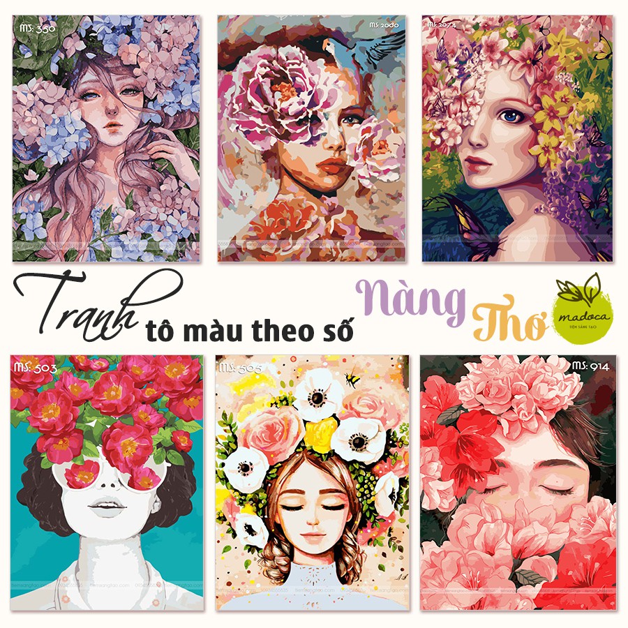 [TỔNG HỢP TRANH MADOCA] Tranh sơn dầu số hóa tự tô màu CÔ ẤY! (có khung 40x50cm) | BigBuy360 - bigbuy360.vn