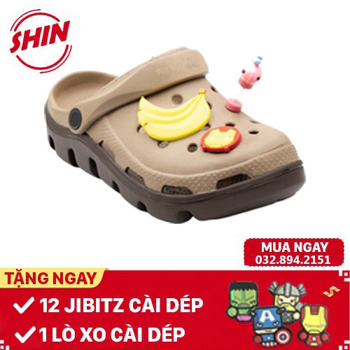 dép crossFREESHIPdép cross quai ngang MAICROSSGB1 tặng thêm 12 jibitz cross Nâudute