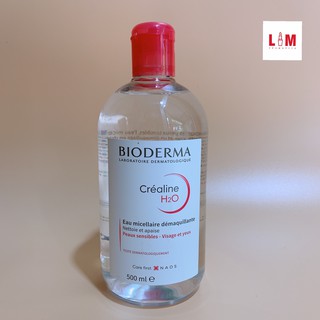 Nước tẩy trang Bioderma Créaline H2O 500ml màu hồng [Chính Hãng]