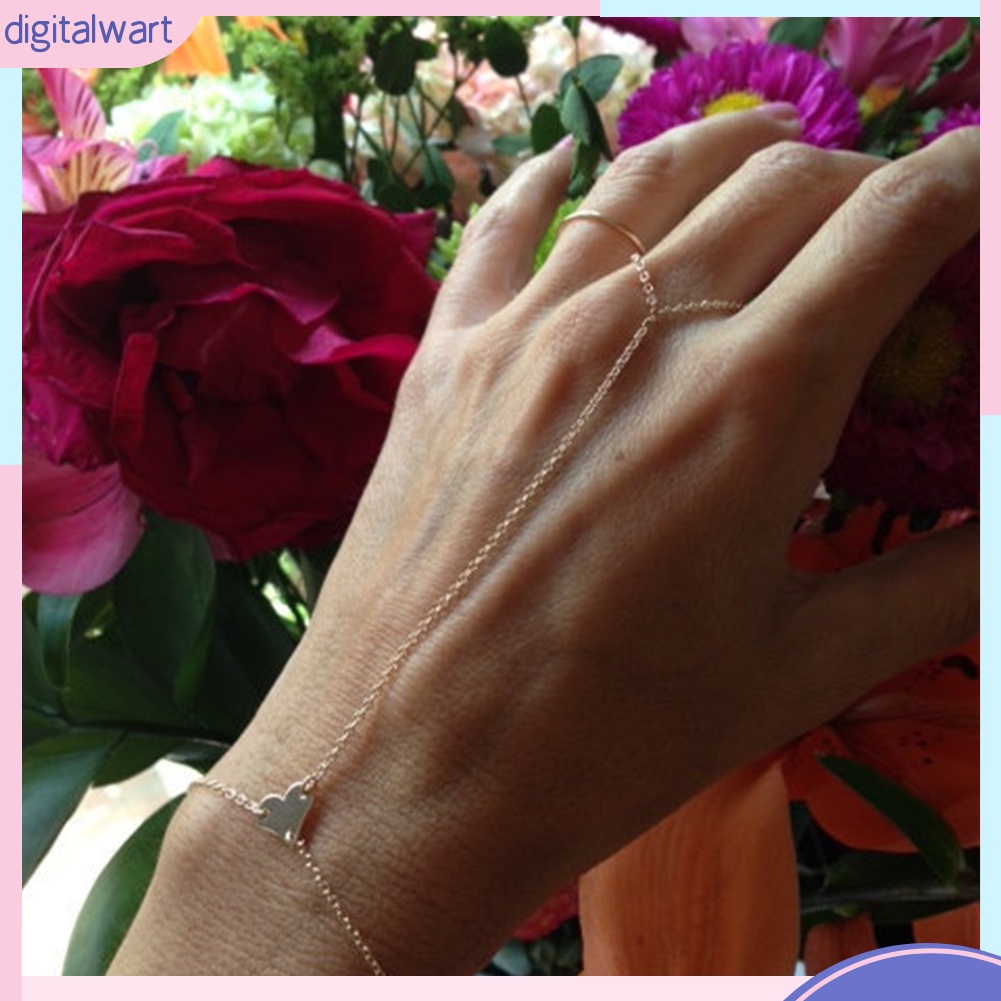 Vòng tay nối nhẫn hình trái tim thời trang cho nữ